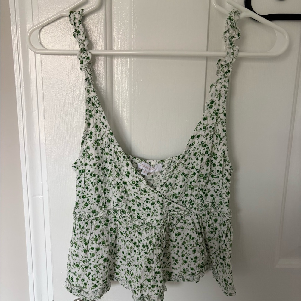Olivaceous Green Ruffled Camisole